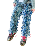 Fabricants de jeans sur mesure, jeans évasés à patchs pour hommes