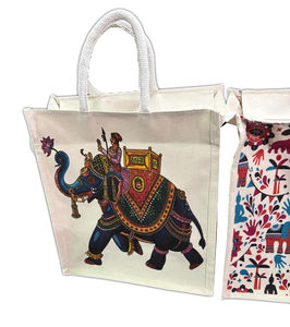 Sac fourre-tout en toile 100% coton naturel avec impression numérique, léger, réutilisable, pour le shopping, le bureau ou l'extérieur - Product Image 4