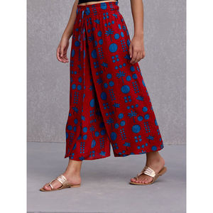 Pantalones Anchos de Cintura Alta Ambika, Estilo Cargo, con Cintura Elástica, Modal Transpirable y Texturizado - Product Image 1