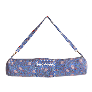 Bolsa de esterilla de Yoga de lujo de algodón ecológico hecha a mano india, bolsa de gimnasio duradera y espaciosa, correa de hombro ligera para mujer a la moda - Product Image 1