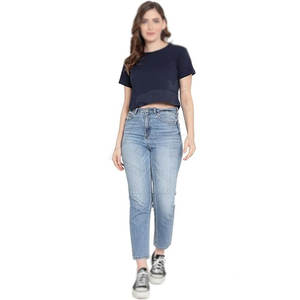 Vêtements décontractés pour femmes T-shirt court col en O avec manches courtes personnaliser la couleur ajustement confortable pour les looks de tous les jours à la mode - Product Image 3