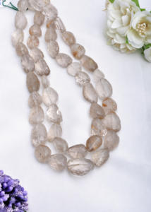 Rutile Tumble beads L ลูกปัดเหลี่ยมเพชรพลอยเทียมธรรมชาติ16นิ้วสำหรับการทำอัญมณีชั้นดี - Product Image 2