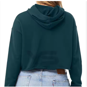 Sweat à capuche en molleton de haute qualité pour femmes, manches longues avec logo imprimé, motif solide, vente en gros - Product Image 4