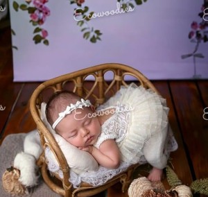 <b>Cute</b> Newborn Photography Props Rattan Woven Basket Modern Bed Girl Baby Photo Shoot Kids Poser Container Living Room Outdoor - Product Image 2