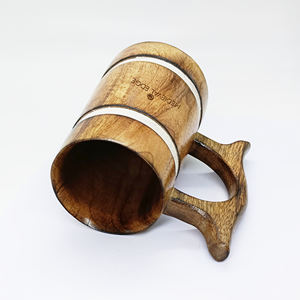 Chope à bière en bois de 500ml de meilleure qualité avec manche en bois confortable Chope écologique pour tout événement Usine indienne directe - Product Image 2