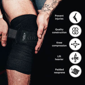 ผ้าพันเข่าพร้อมผ้าระบายอากาศและสามารถปรับขนาดได้สำหรับพันเข่าสวมใส่สบายพร้อมผ้ารัดแน่น - Product Image 6