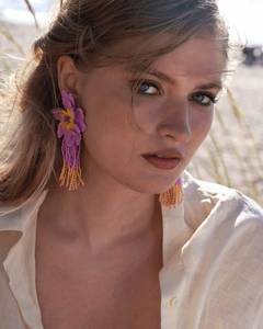 Boho ต่างหูลูกปัดด้วยการออกแบบสีฟ้าครามแอนดี้ cascading Fringe, เครื่องประดับของขวัญที่ไม่ซ้ำกัน - Product Image 1