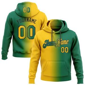 Wholesale & Dropship Custom Stitched Kelly Green Yellow-<b>Black</b> Gradient Fashion Sports Pullover <b>Sweatshirt</b> Hoodie - Product Image 1