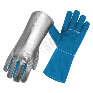 Guante de Soldadura de Piel de Vaca Resistente a Altas Temperaturas, Aluminizado, Especial para Soldador, Anti-Escaldaduras - Product Image 5