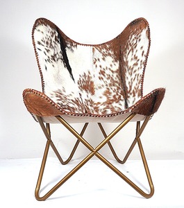 เก้าอี้หนังวัวแบบโบราณพับได้หรูหราสำหรับพักผ่อนในร่มกลางแจ้งแบบเรียบง่ายสำหรับบ้านสำนักงาน - Product Image 1