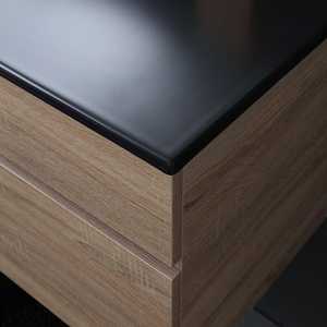 Mobile da Bagno Effetto Legno di Quercia da 120cm con Lavabo Singolo Nero Shanghai, Set per Bagno - Product Image 4