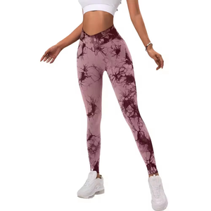 Ropa informal, pantalones de Yoga con tinte de corbata, mallas deportivas para mujer, mallas push up de cintura alta sin costuras para mujer, ropa de gimnasio para entrenamiento físico - Product Image 6
