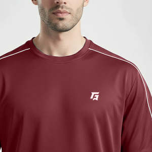 เสื้อยืดออกกำลังกาย GAI Perform Maroon ผลิตจากผ้าฝ้ายออร์แกนิค 100% ทรงหลวม ผ้าถักเนื้อหนา ผสมเส้นใยไม้ไผ่บีบอัด ผลิตด้วยเทคโนโลยี Drifit - Product Image 5