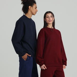 Sweat-shirt surdimensionné en molleton d'hiver 100% coton 500 g/m², logo personnalisé, col rond, survêtement, coupe-vent, unisexe, à capuche - Product Image 5