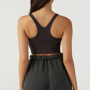 Sujetador deportivo personalizado de alta calidad con ajuste de marca en contraste, diseño de cuello cuadrado bajo, ropa de Yoga para Fitness, Sujetador deportivo personalizado para mujer - Product Image 5