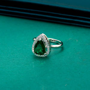 Anillo CZ delicado hecho a mano con joyería de moda chapada en rodio DE LA India - Product Image 3