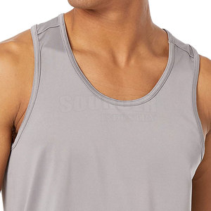 Camiseta sin mangas de patrón sólido informal para hombre más vendida 2025 de punto transpirable y ligero precio para adultos - Product Image 5