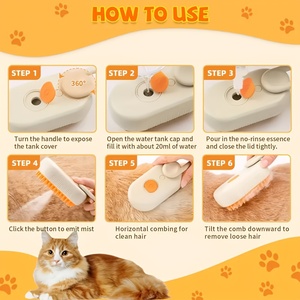 <span class=keywords><strong>Spazzola</strong></span> a Vapore 3 in 1 per Animali Domestici, Pettine per Toelettatura Cani e Gatti, Strumento per la Rimozione del Pelo con Spray Nebulizzatore, <span class=keywords><strong>Spazzola</strong></span> Massaggiante in Silicone Ricaricabile per la Perdita di Pelo - Product Image 3