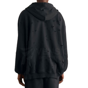 Sudadera con Efecto Desgastado de Primera Calidad, 100% Algodón, Logotipo Personalizado, Impresión Digital, Corte Regular, Técnica Puff, Invierno - Product Image 2