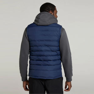 Gilet matelassé pour homme adulte personnalisé, couleur bleu marine, veste d'extérieur sans manches, fermeture éclair, vêtement décontracté, gilet matelassé avec poche - Product Image 4