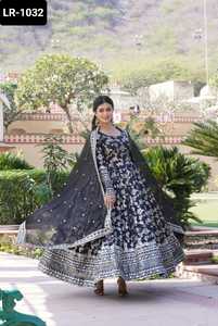 Robe Jacquard en Viscose de Style Indien et Pakistanais avec Paillettes Brodées Travail et Soie Russe Dupatta pour Femmes Robes - Product Image 5