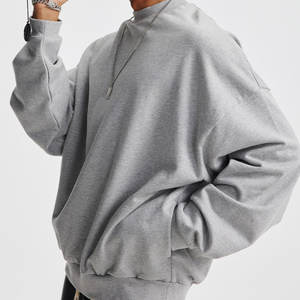 Sweat-shirt en coton 100% solide pour homme, respirant, coupe ample, printemps automne, impression numérique, tricoté, logo personnalisé - Product Image 2