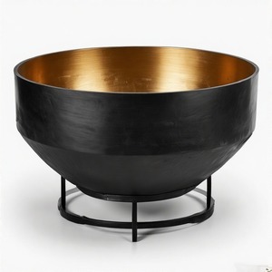 NoirHearth Contemporary Firepit with Sleek Curved Profile for Outdoor <b>Garden</b> Patio Heating Camping and Decoration Use - Product Image 6