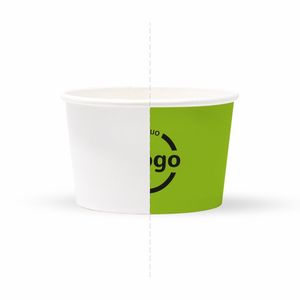 Gobelets en carton compostables P2P 240cc - Logo personnalisé, biodégradables, à paroi simple et double - Product Image 2