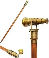 Bâton de randonnée HMA Handicrafts léger, moderne, en laiton et fer, réglable, durable, en bois, 2 sections, capacité de 375 lb, élégant pour hommes