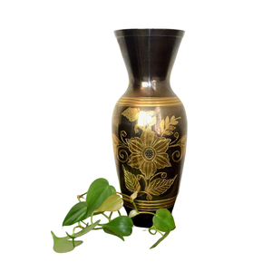 Flower <b>Vase</b> Elegant <b>Tall</b> Metal Flower <b>Vases</b> With <b>Black</b> Color Antique Finished For Interiors With Attractive Coastal Designing - Product Image 3