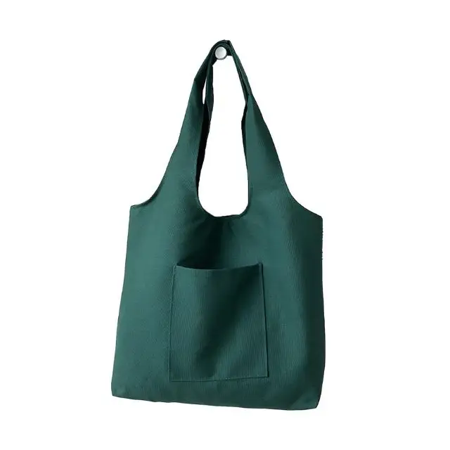 Bio Degradable Low MOQ Washable Traditional Shoppers Best Selling Pure Blended Hand Made Ultimate Bottle Green Canvas Cotton Bag
