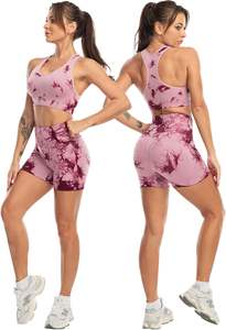 Conjunto Deportivo Atlético Nuevo, Sujetador Deportivo Sólido y Pantalones Cortos de Cintura Alta con Logotipo Frontal, Ropa Deportiva para Mujer, Gimnasio, Fitness, Entrenamiento, Elástico en Cuatro Direcciones - Product Image 6