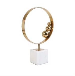 Lujo moderno Metal hecho a mano enredado abstracto geométrico Mesa decoración ornamento para dormitorio sala de estar hogar Oficina - Product Image 4