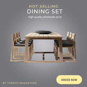 Ensemble de table à manger en bois massif de teck au design de luxe simple Ensemble de salle à manger de haute qualité fabriqué en Indonésie - Product Image 6