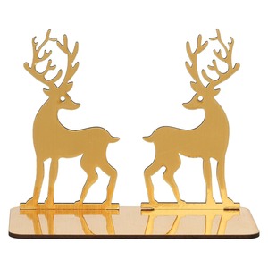 Hermoso objeto de mesa de Reno ciervo artístico acabado dorado perfecto para decoración del hogar Decoración de mesa y propósito de regalo de la India - Product Image 2