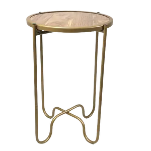 优雅的木制顶部咖啡桌，带花式金腿，迷人的客厅嵌套中心桌