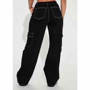 Pantalones Vaqueros de Mezclilla para Mujer al por Mayor, Pantalones Vaqueros Rotos a la Moda con Bolsillos Laterales, Pantalones Cargo Transpirables, Pantalones de Talla Grande para Mujer - Product Image 6