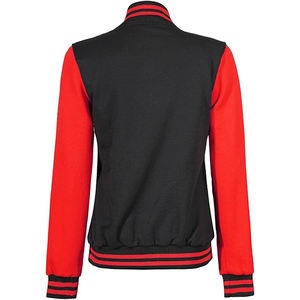 Chaqueta Universitaria de Diseño Nuevo al por Mayor para Hombre con Contraste de Color Rojo y Negro, Chaqueta Bomber de Béisbol Universitaria, Chaqueta de Invierno - Product Image 3