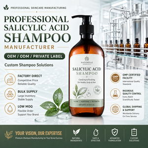 Shampoo à l'acide salicylique personnalisé avec étiquette privée, anti-pelliculaire, anti-démangeaisons, nettoyant, OEM ODM, shampooing exfoliant pour le cuir chevelu - Product Image 1