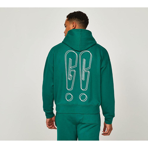 Sweat à capuche léger et respirant 100 % coton pour homme, col gaufré, logo personnalisé, broderie 3D, impression sérigraphique, hiver – Meilleures ventes - Product Image 4
