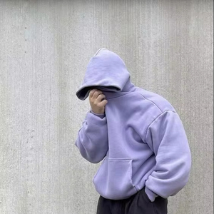 Sudadera con capucha de invierno con teñido pigmentado, mezcla de algodón americano premium, corte relajado, 350 GSM, forro polar oversize, ecológica, lisa, cálida para hombre - Product Image 1