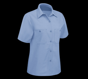 Camisas de uniforme de manga corta para mujer con impresión de bordado de logotipo personalizado para ropa de trabajo de oficina Proveedor Profesional - Product Image 2