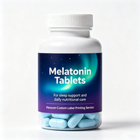 Étiquettes de bouteilles de suppléments de mélatonine Haoxuan ODM, effet lumineux, autocollants imprimés imperméables pour l'emballage de produits de santé