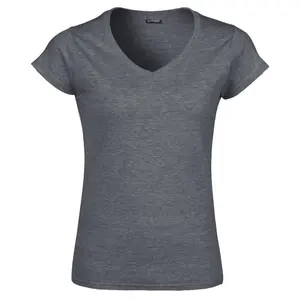 New Ladies Womens Plain Over sized T-Shirt V Neck Short Sleeve Casual Sports Tops Cotton Jersey Custom Women Blank T shirts