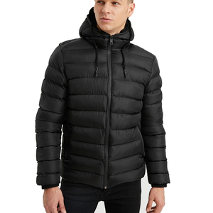 Manteau d'hiver à capuche OEM pour hommes, veste chaude en duvet, manteau en coton épais pour hommes, veste rembourrée en coton avec logo personnalisé - Product Image 1