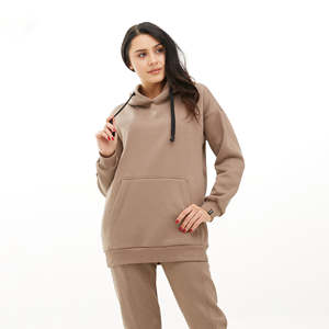 Chándales de algodón de alta calidad para mujer, ropa de invierno cómoda con cremallera, chándales de diseño informal con cremallera para mujer - Product Image 1