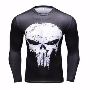Conception personnalisée Sublimation manches complètes Crâne imprimé MMA Rash Guard Mma Bjj Sublimation Fitness Vente en gros Conception Propre Rush Guard - Product Image 1