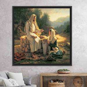 Toile d'art moderne Jésus-Christ : Impression élégante pour décoration chrétienne, toile encadrée noire - Product Image 1