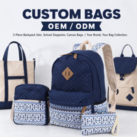Ensemble de 3 sacs à dos en toile personnalisés OEM pour filles, fermeture éclair, usage scolaire et décontracté, style preppy, motif à pois, confortable, durable, grande capacité