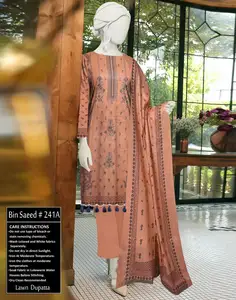 AlKaram Pakistani 브랜드 드레스 수 놓은 작업 여름 잔디 컬렉션 2023 페이팔 허용
